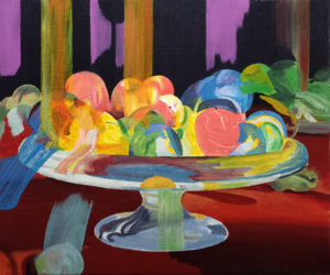 Painting of a fruit bowl taken from a 3D animation.