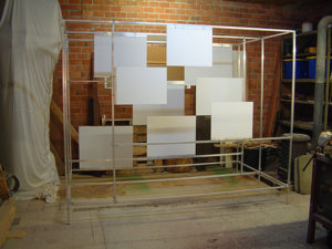 Bare art installation ready for a videoprojection.
